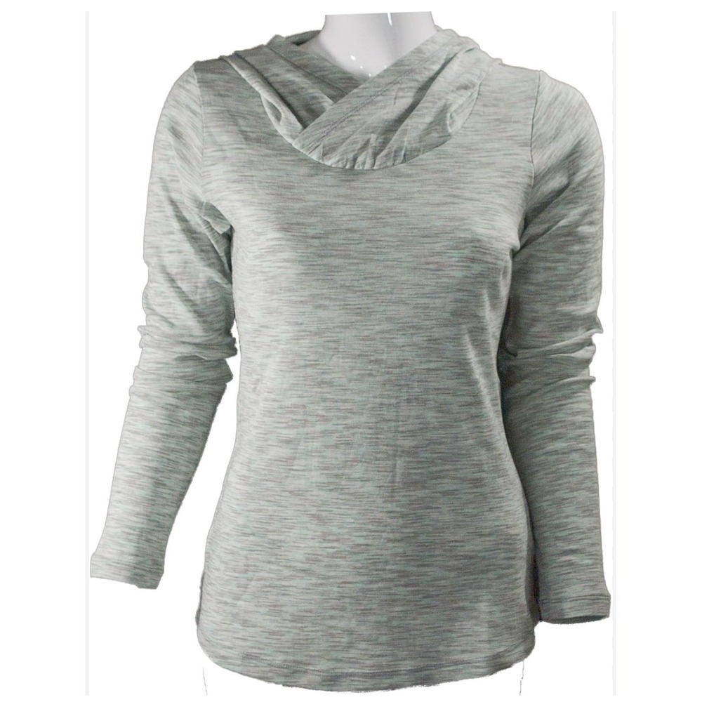 Columbia Womens Hoodie Long Sleeve Cowl Neck Gray Heathered Pullover Top size L